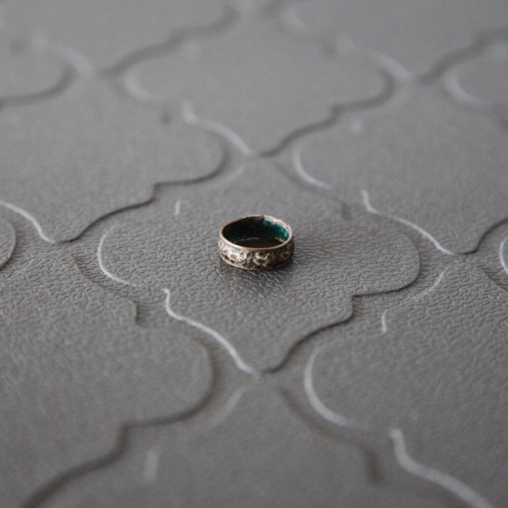 Vintage copper inlay ring